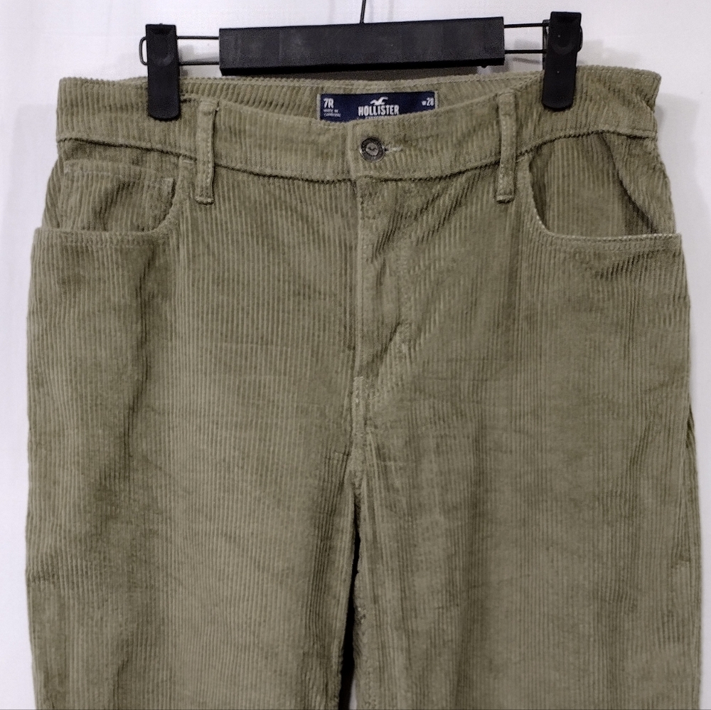 Hollister Corduroy High-Rise Dad Pants Women's 28 Green Boho Retro Y2K 90s - Picture 3 of 10